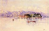 Paolo Sala Boating on Lago Maggiore, Isola Bella beyond painting